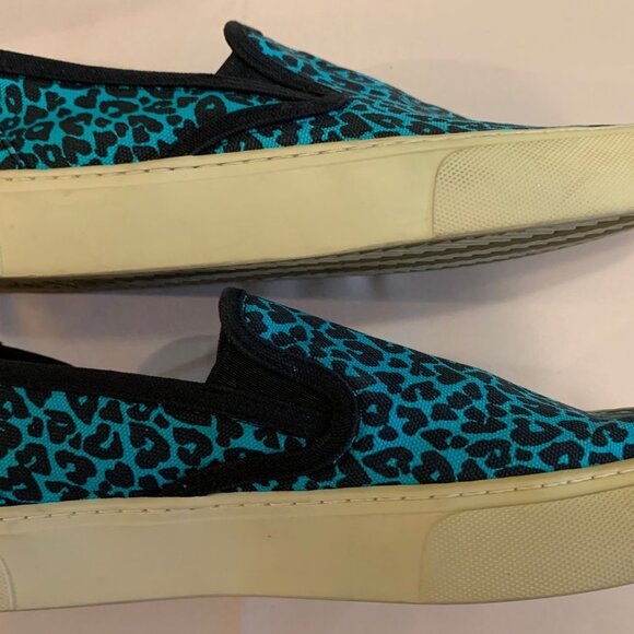 Saint Laurent Paris Slip-On Sneakers – Men’s 43 / US 9 – Blue Leopard - Picture 4 of 11